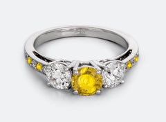 New 2026 112 custom made unique affordable yellow sapphire diamond accents engagement rings
