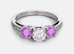 New 2026 113 custom made unique affordable pink sapphire diamond accents engagement rings