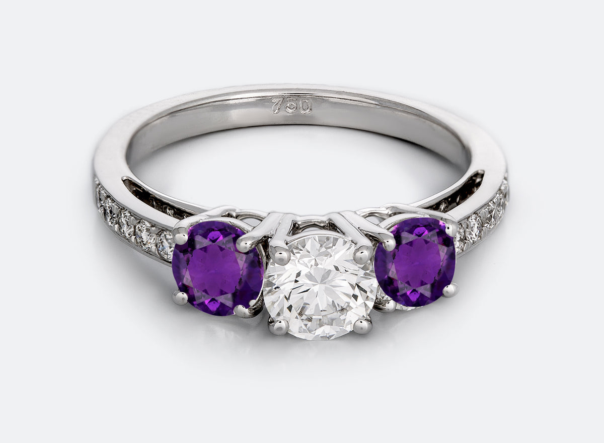 New 2026 113 custom made unique affordable purple sapphire diamond accents engagement rings