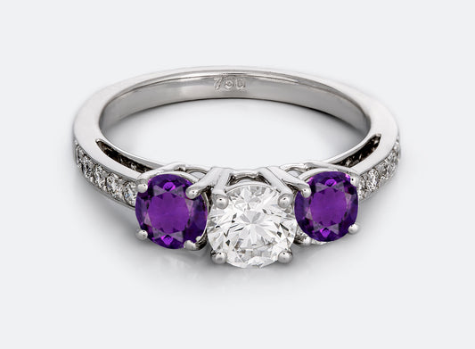 New 2026 113 custom made unique affordable purple sapphire diamond accents engagement rings