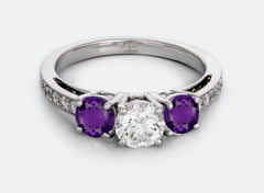 New 2026 113 custom made unique affordable purple sapphire diamond accents engagement rings