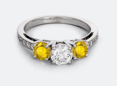 New 2026 113 custom made unique affordable yellow sapphire diamond accents engagement rings