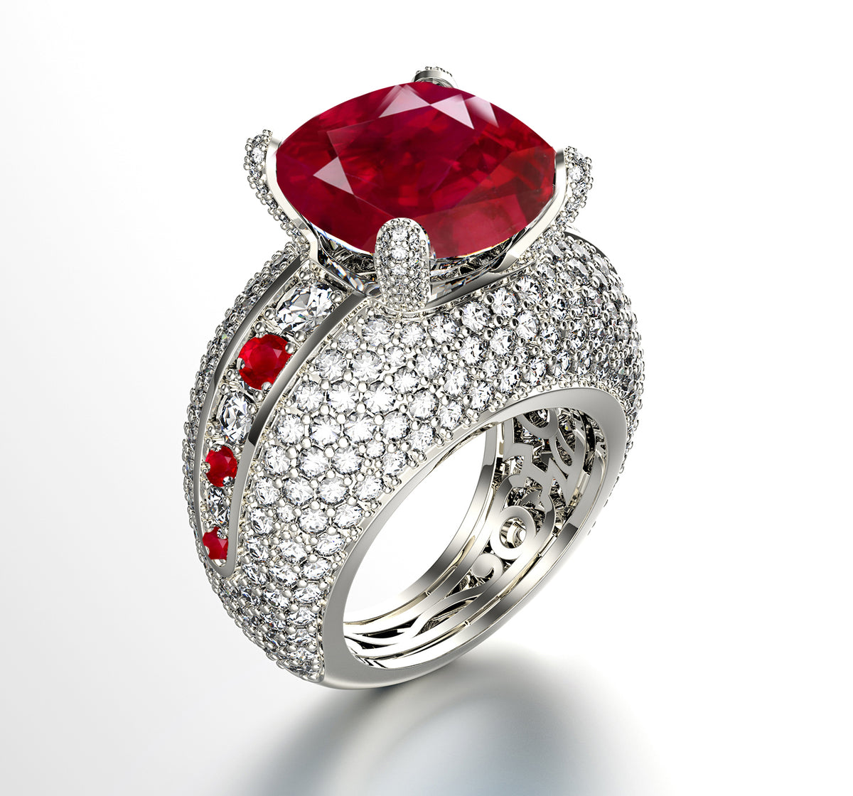 New 2026 114 custom made unique affordable ruby diamond accents engagement rings