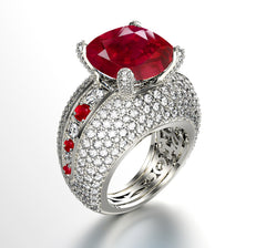 New 2026 114 custom made unique affordable ruby diamond accents engagement rings