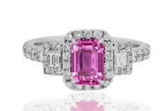 New 2026 116 custom made unique affordable pink sapphire diamond accents engagement rings