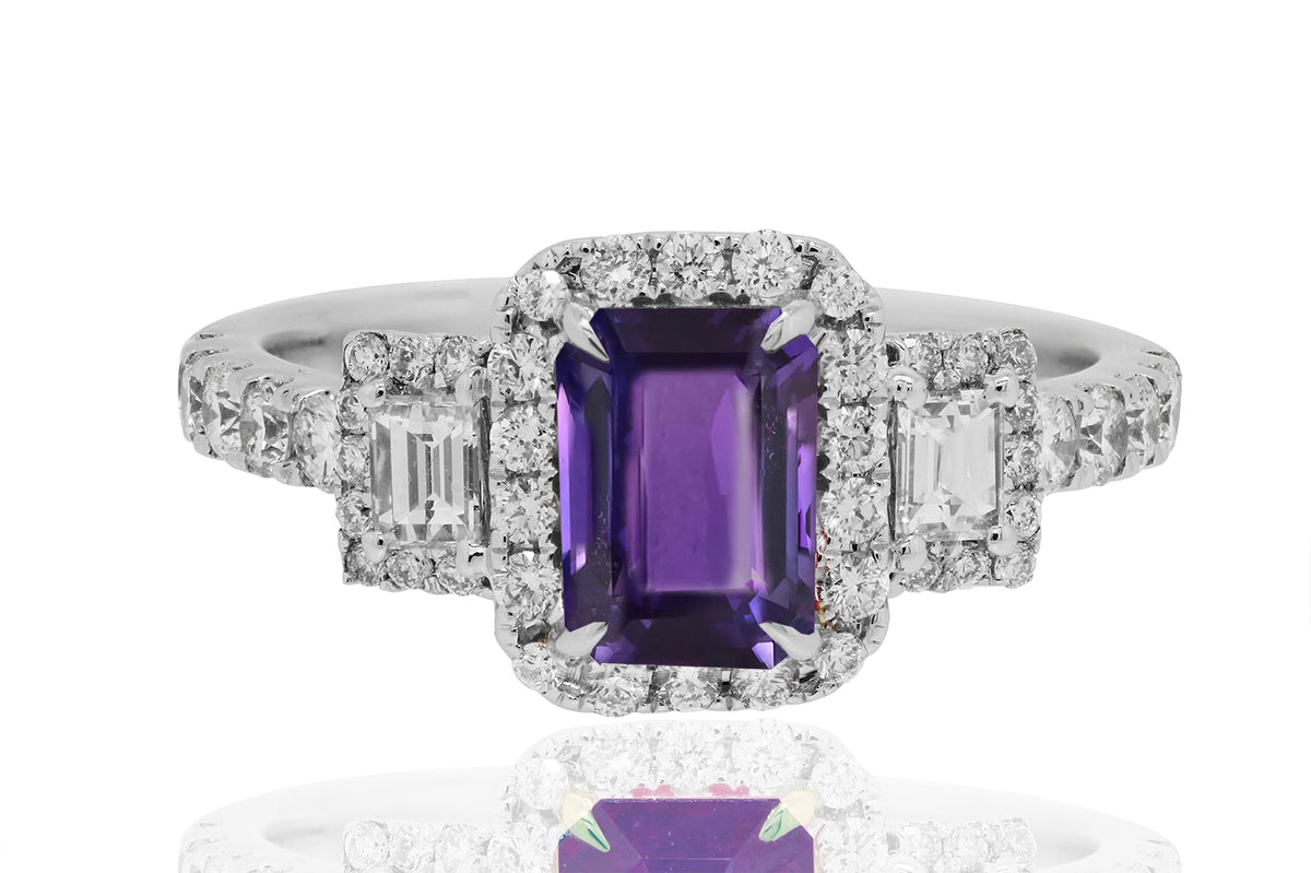 New 2026 116 custom made unique affordable purple sapphire diamond accents engagement rings