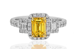New 2026 116 custom made unique affordable yellow sapphire diamond accents engagement rings