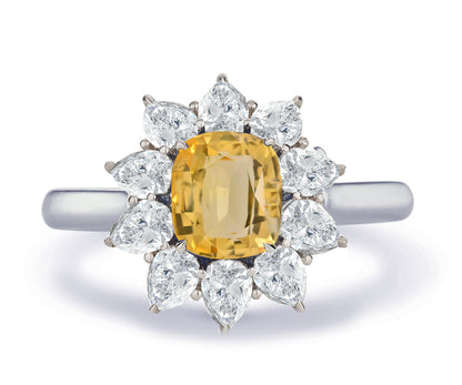 New 2026 13 custom made unique affordable yellow sapphire diamond accents engagement rings