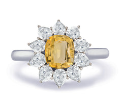 New 2026 13 custom made unique affordable yellow sapphire diamond accents engagement rings