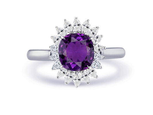 New 2026 14 custom made unique affordable purple sapphire diamond accents engagement rings