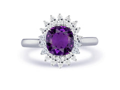 New 2026 14 custom made unique affordable purple sapphire diamond accents engagement rings
