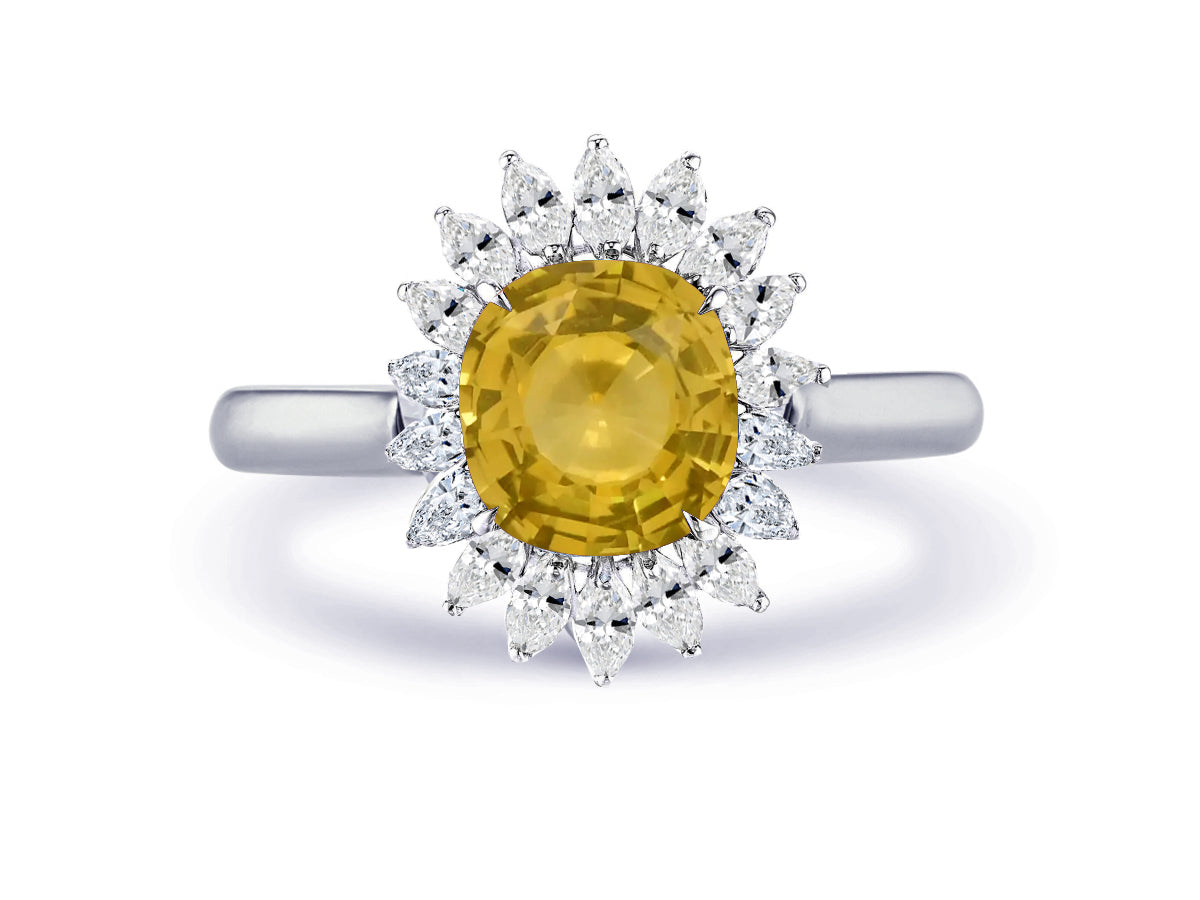 New 2026 14 custom made unique affordable yellow sapphire diamond accents engagement rings