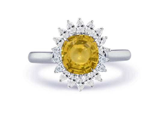 New 2026 14 custom made unique affordable yellow sapphire diamond accents engagement rings
