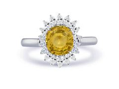 New 2026 14 custom made unique affordable yellow sapphire diamond accents engagement rings