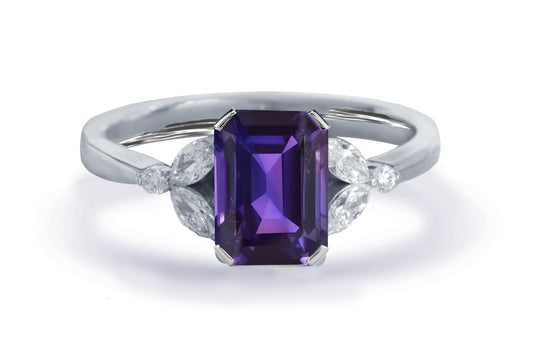 New 2026 150 custom made unique affordable purple sapphire diamond accents engagement rings