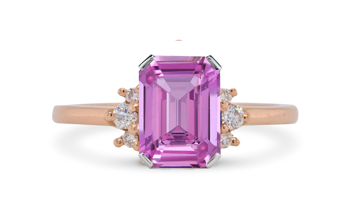 New 2026 151 custom made unique affordable pink sapphire diamond accents engagement rings