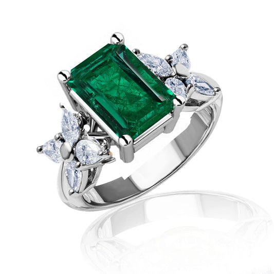 New 2026 153 custom made unique affordable emerald diamond accents engagement rings