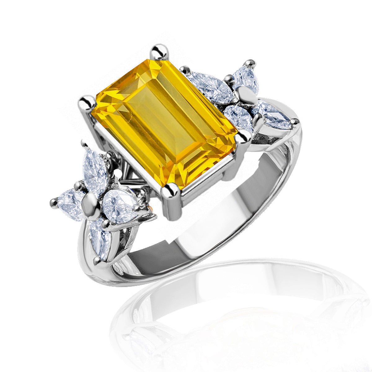 New 2026 153 custom made unique affordable yellow sapphire diamond accents engagement rings