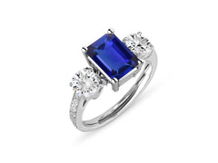 New 2026 154 custom made unique affordable blue sapphire diamond accents engagement rings