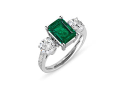 New 2026 154 custom made unique affordable emerald diamond accents engagement rings
