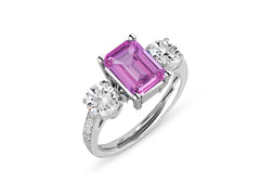 New 2026 154 custom made unique affordable pink sapphire diamond accents engagement rings