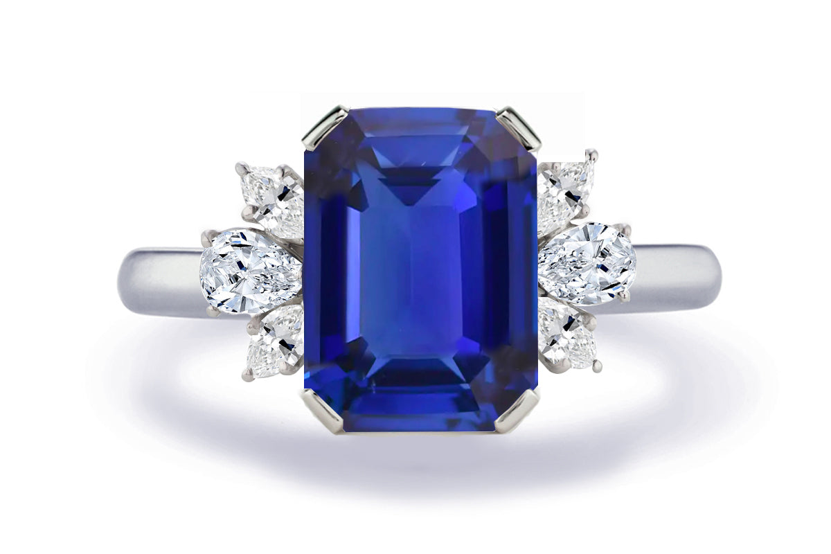 New 2026 155 custom made unique affordable blue sapphire diamond accents engagement rings