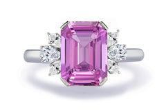 New 2026 155 custom made unique affordable pink sapphire diamond accents engagement rings