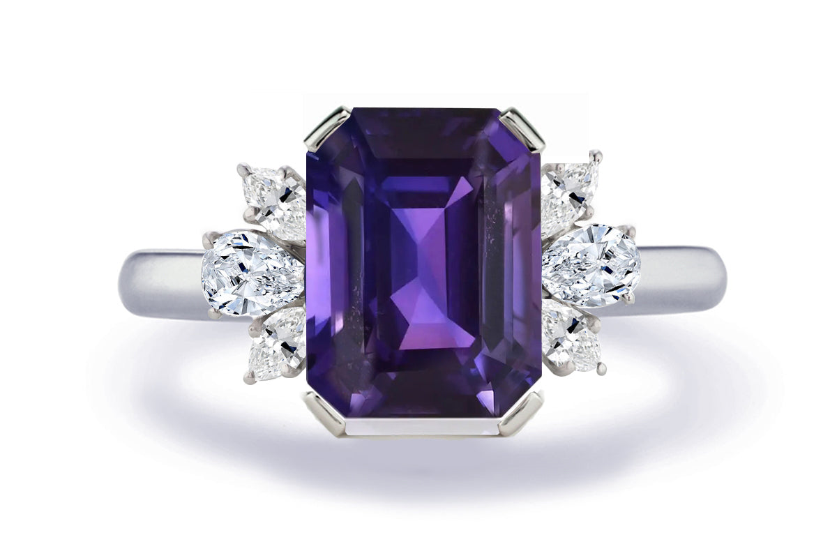 New 2026 155 custom made unique affordable purple sapphire diamond accents engagement rings