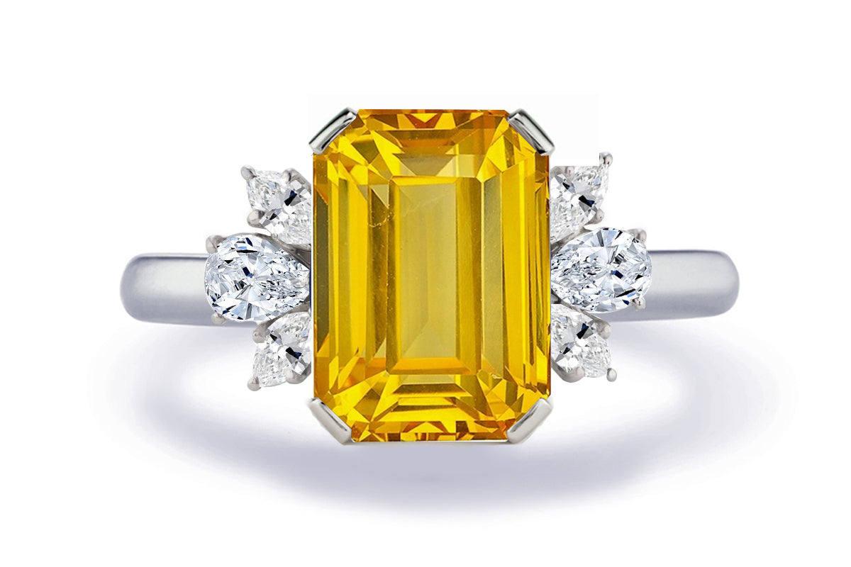 New 2026 155 custom made unique affordable yellow sapphire diamond accents engagement rings