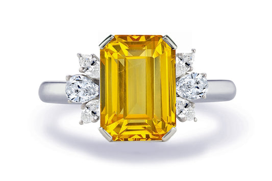 New 2026 155 custom made unique affordable yellow sapphire diamond accents engagement rings