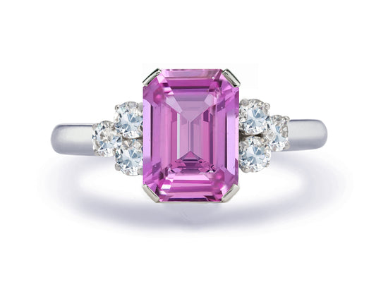 New 2026 156 custom made unique affordable pink sapphire diamond accents engagement rings