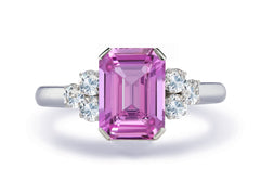 New 2026 156 custom made unique affordable pink sapphire diamond accents engagement rings