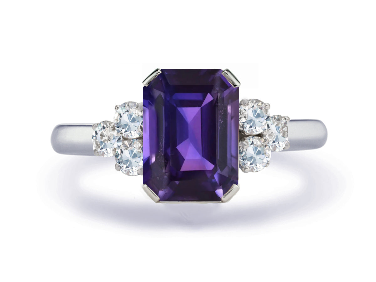 New 2026 156 custom made unique affordable purple sapphire diamond accents engagement rings