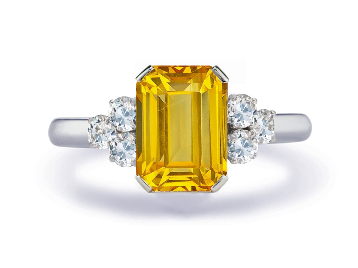 New 2026 156 custom made unique affordable yellow sapphire diamond accents engagement rings