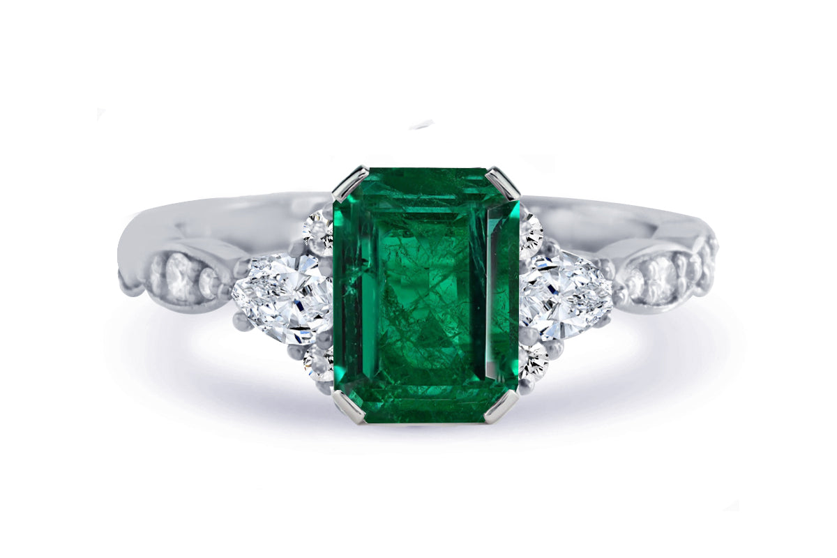 New 2026 158 custom made unique affordable emerald diamond accents engagement rings
