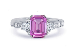 New 2026 158 custom made unique affordable pink sapphire diamond accents engagement rings