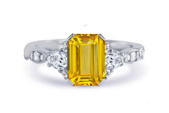 New 2026 158 custom made unique affordable yellow sapphire diamond accents engagement rings