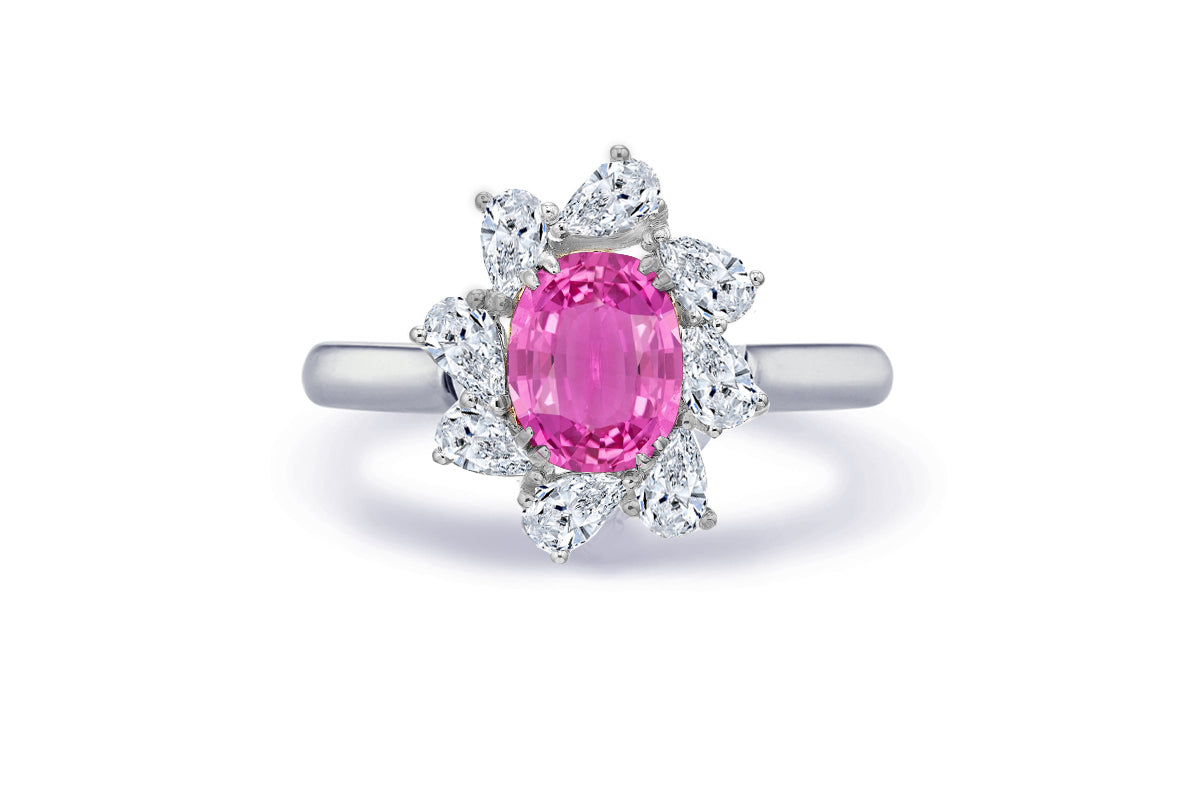 New 2026 16 custom made unique affordable pink sapphire diamond accents engagement rings