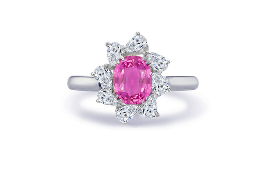 New 2026 16 custom made unique affordable pink sapphire diamond accents engagement rings