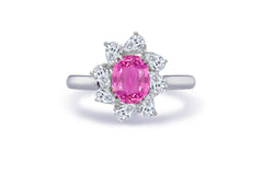 New 2026 16 custom made unique affordable pink sapphire diamond accents engagement rings