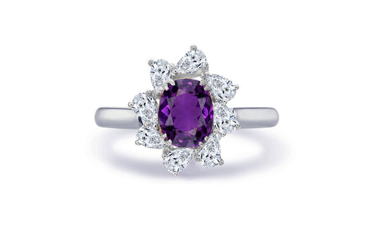 New 2026 16 custom made unique affordable purple sapphire diamond accents engagement rings