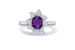 New 2026 16 custom made unique affordable purple sapphire diamond accents engagement rings