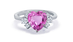 New 2026 162 custom made unique affordable pink sapphire diamond accents engagement ring