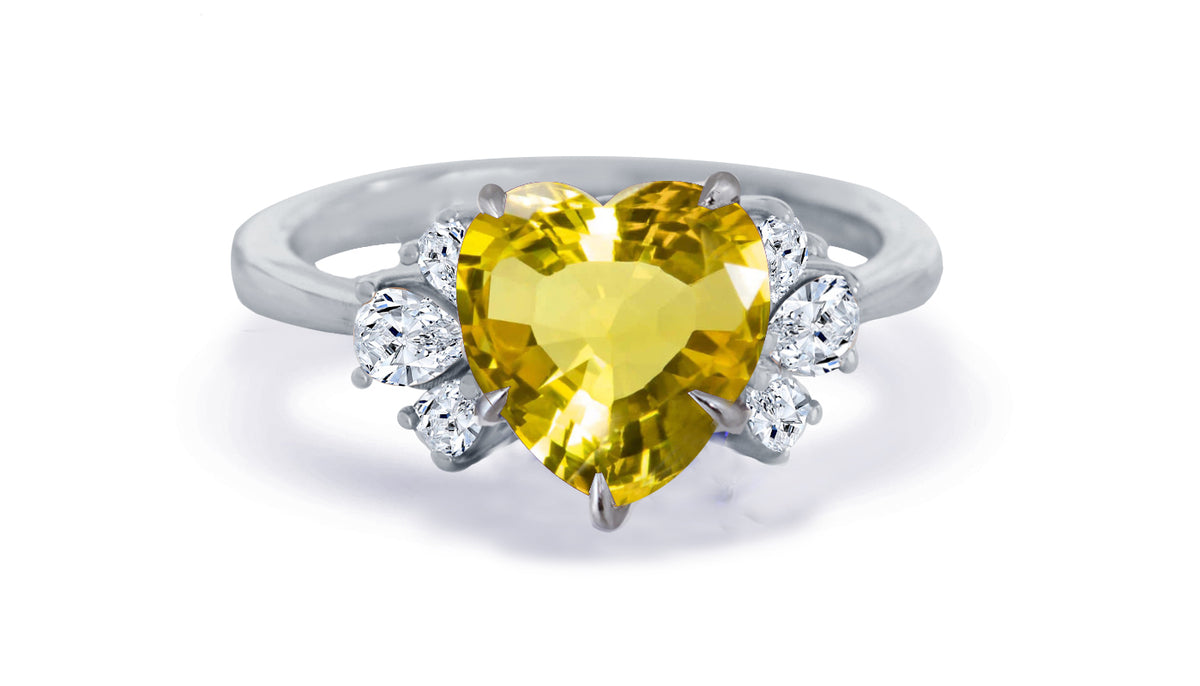 New 2026 162 custom made unique affordable yellow sapphire diamond accents engagement rings