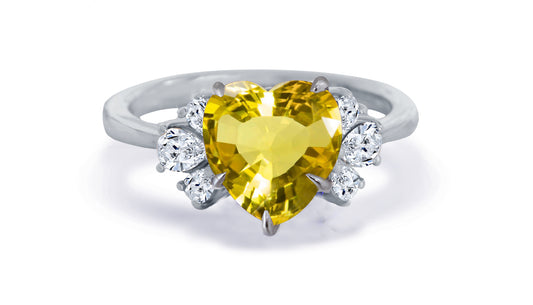 New 2026 162 custom made unique affordable yellow sapphire diamond accents engagement rings
