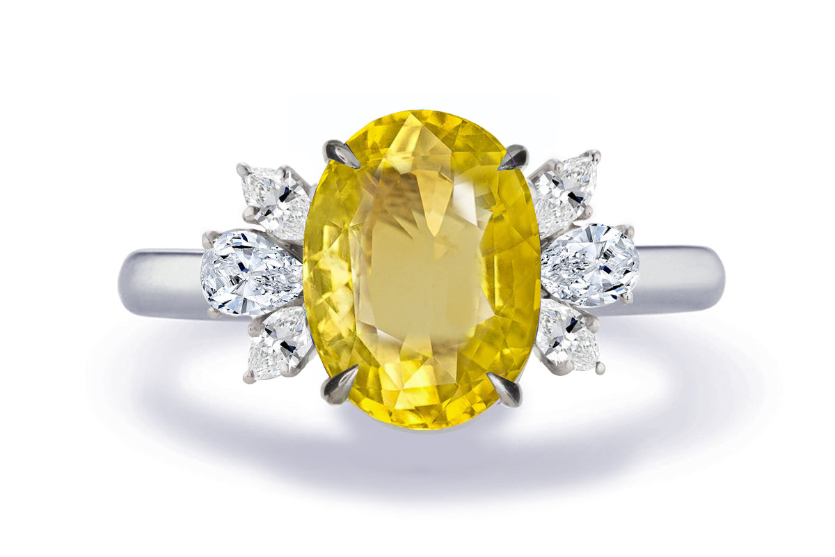 New 2026 163 custom made unique affordable yellow sapphire diamond accents engagement rings