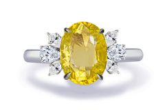 New 2026 163 custom made unique affordable yellow sapphire diamond accents engagement rings