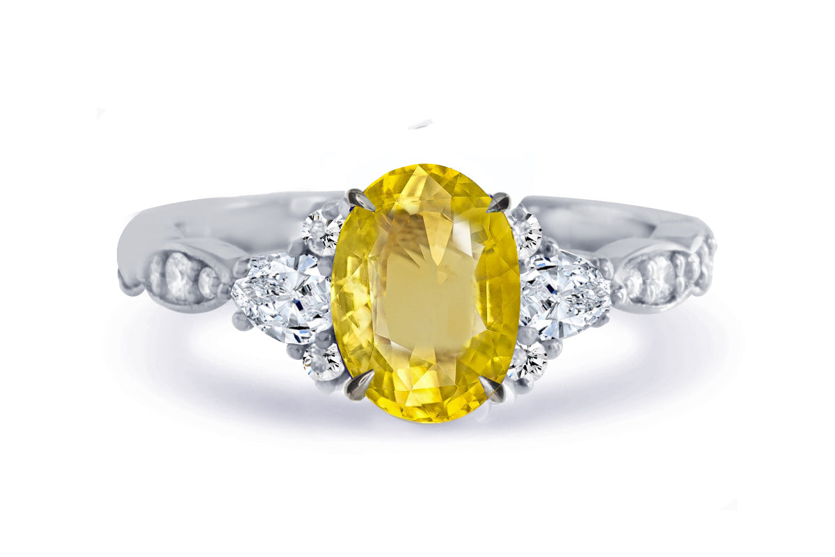 New 2026 164 custom made unique affordable yellow sapphire diamond accents engagement rings