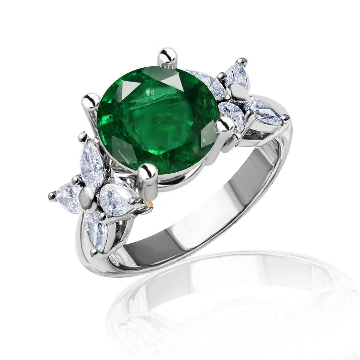 New 2026 165 custom made unique affordable emerald diamond accents engagement rings