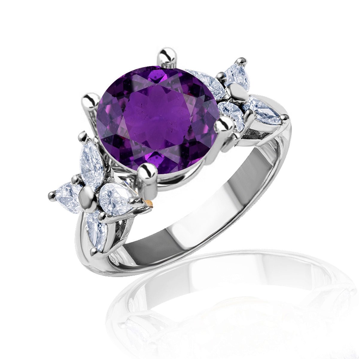 New 2026 165 custom made unique affordable purple sapphire diamond accents engagement rings